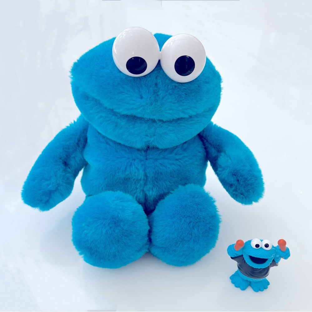 Vintage Talking Tyco 1997 Jim Henson Tickle Me Cookie Monster Sesame 15" BOGO